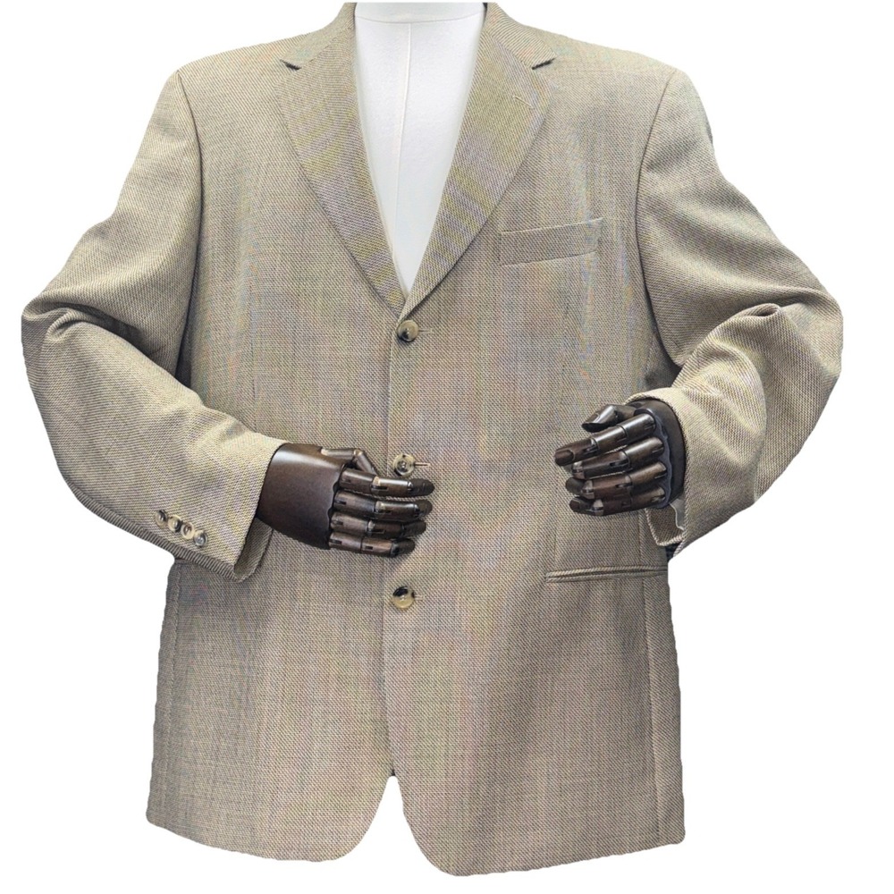 HUGO BOSS Men's Blazer 44R Tan Virgin Wool Sport Coat  Jacket USA Union Made